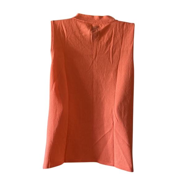 Chico’s 2 Peach Sleeveless Sweater Top Woman Size 12 Lightweight - Picture 3 of 7